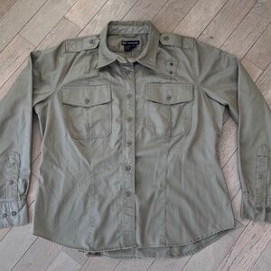 5.11 Tactical Women's Sz 1X Twill PDU Class-A Long Sleeve Shirt Style 62067 Tan